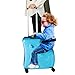 pijopang Suitcase, Fashionable Kid Trolley Case Suitcase Kid Luggage Kid Travel Appearance Rideable Funny Suitcase Add Fun To The Journey Kid Gift 20in Recommended Age 1-8 Years Old-Blue