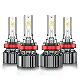 AHXLRLS Compatible for Chevy Malibu High and Low Beams 2004 2005 2006 2007 2008 2009 2010 2011 2012, 6500K White Powersports Light Bulbs, Plug-n-Play, for Off-Road Use, Pack of 4
