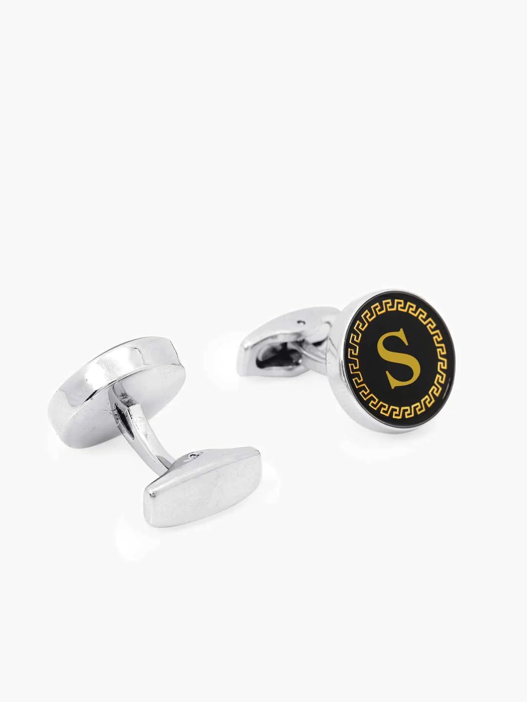 Cufflinks for Men Boys Cuff links Formal Stainless Steel Cufflink For Men Alphabet Letters S Birthday Gift Anniversary Husband Cuff Links Cufflinks Set Mens Boys Man Boy Valentine Gifts -A09-image-28