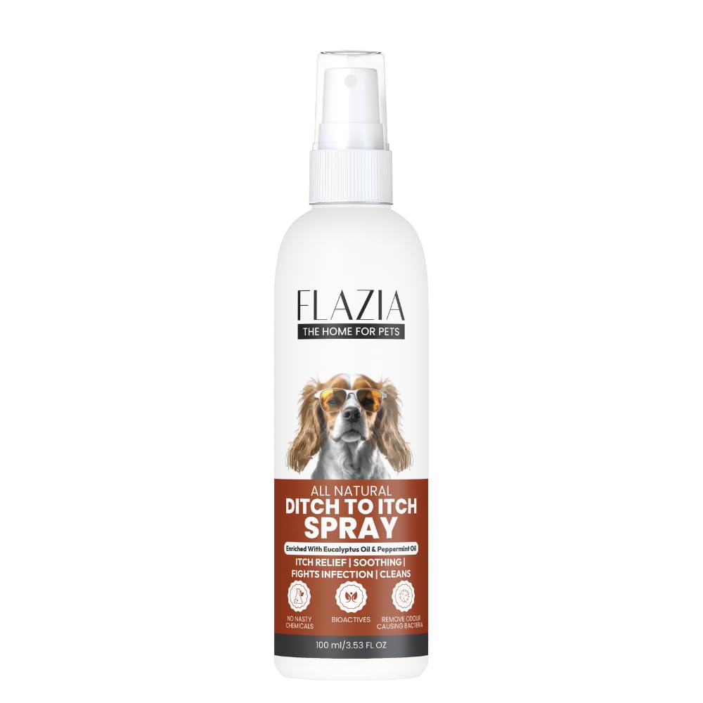 FLAZIA Pets Ditch To Itch And Dog Anti Dandruff Spray|Anti-Dandruff|For Dry & Itchy Skin|Deodorizes Coat|For Dogs & Cat, 100 Milliliter (B0CS2Z1J7L) Amazon Price History, Amazon Price Tracker