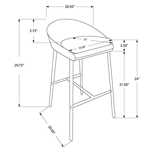 Monarch Specialties I BARSTOOL, Grey miniatura 3