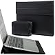 HYZUO 13 Zoll Laptop Hülle mit Standfunktion für 2025-2018 MacBook Air 13 M4 M3 M2 M1, 2025-2016 MacBook Pro 13 M2 M1, 13 iPad Pro/Air M4 M2 2024, Surface Pro 11/10/9/8, mit Kleine Tasche, Schwarz