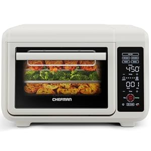 Chefman easyair 15 qt air fryer countertop oven for quick healthy meals bake broil air fry toast and bagel functions 450f max temp 4 slice toaster oven air fryer combowhite  urban country home decor