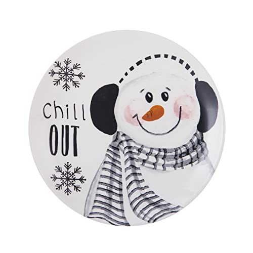 Fitz And Floyd Snow Days Snowman Set Of 4 Appetizer Salad Plates, 8.25 Inch, Multicolored #TOP6