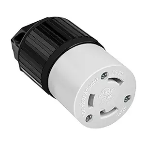 ENERLITES Industrial Grade 30A 125V Locking Connector, NEMA L5-30C, 2P, 3W, 66452-BK, Black