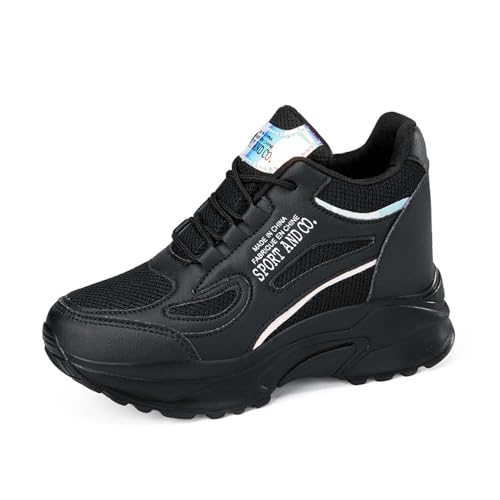 MIXSEN Zapatillas Cuña Interior Mujer Ligero Malla Transpirable Zapatos Wedge Sneakers Talón Plataforma 8 cm(Negro,35EU) MIXSEN Zapatillas Cuña Interior Mujer Ligero Malla Transpirable Zapatos Wedge Sneakers Talón Plataforma 8 cm(Negro,35EU)