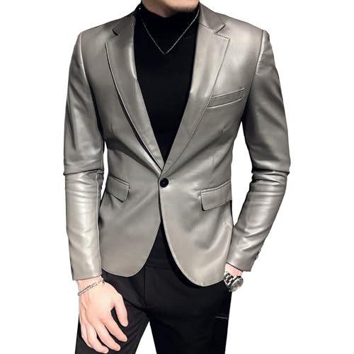 Veste costume cuir synthétique homme de qualité supérieure style décontracté