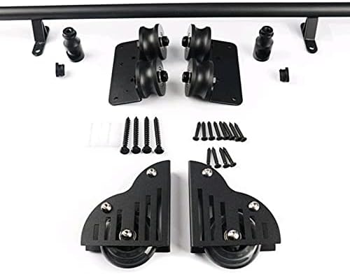 Sliding Ladder Hardware Kit - Round Tube Rolling Track with Roller Set, 3.3ft-20ft for Library/Barn Door Track/Rail System, 13ft/400cm Accessories for Smooth Movement