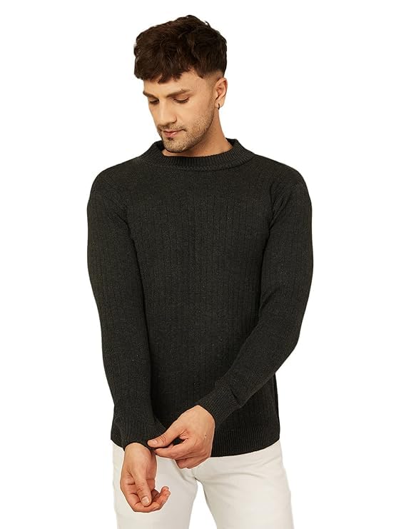 Image of Kvetoo Men High Neck Full Sleeve Winter Woolen Sweater