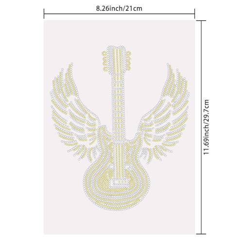 Parche de guitarra con diamantes para personalizar ropa con brillo duradero 3