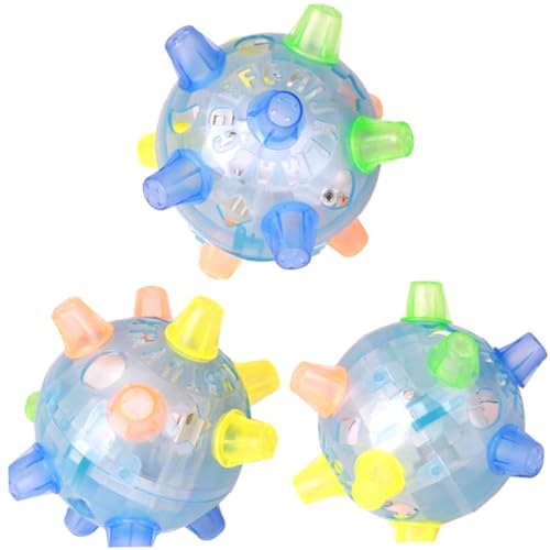 Vaguelly 2Pcs Light Up Music Jumping Ball Dancing Hopping Ball with Lights Sound for Battery Fun for Parties Celebrations Playtime