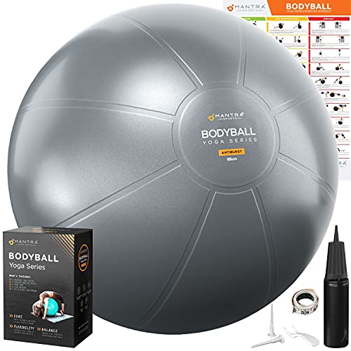 Exercise Ball Yoga Ball Chair For Fitness, Stability, Pilates, Pregnancy, Birthing, Therapy Or Workout - 55Cm / 65Cm / 75Cm Extra Thick, Anti-Burst & Non-Slip, Gym Quality Balance Ball - Pump & Guide #TOP4
