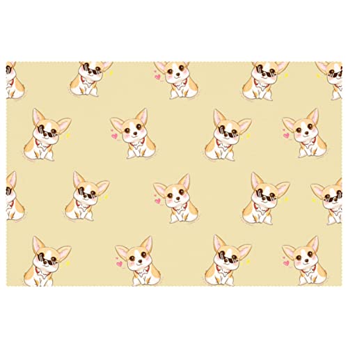 Sets de table Corgi anti-chaleur et lavables pour votre cuisine