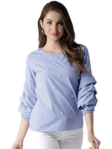 Image of Style Quotient Women Stripe Polycotton smart Casual top