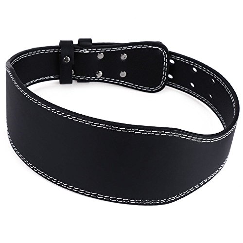 Gym Fitness PU Ceinture de levage de poids en cuir Black Power Training Support Strap 4 