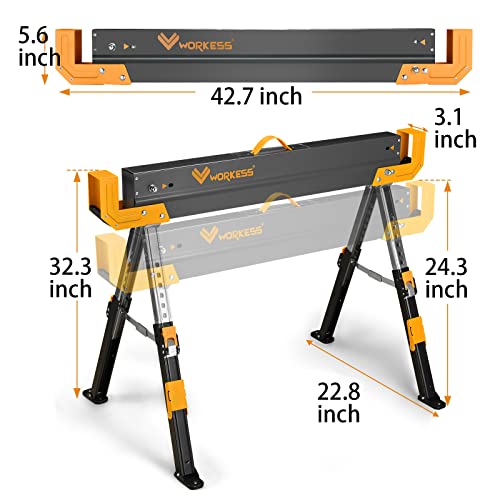 WORKESS Adjustable Height Saw Horses