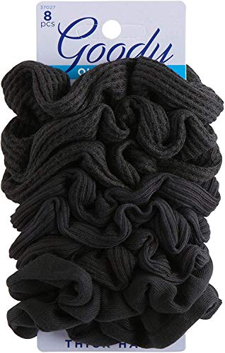 Goody Hair Ouchless Painfree Women's Hair Scrunchie, 8 count, Black