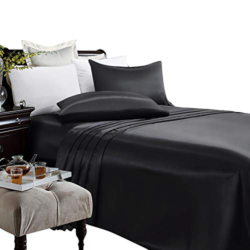 Artall - Juego de sábanas de satén (4 piezas, sedosas y supersuaves) Cover