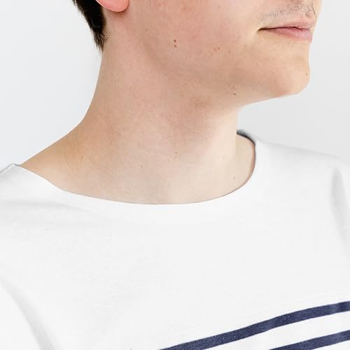 Breizh Ocean - Marinière Coton Bio, du XS au 4XL, Matière Épaisse - Création Française LANESTER - Tee Shirt Manches Longues Homme ou Femme - Tshirt Homme ou Femme Rayé – vue 4