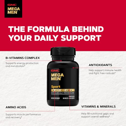 GNC Mega Men Sport Multivitamin, Performance & Muscle Function, 90 Count - Image 5