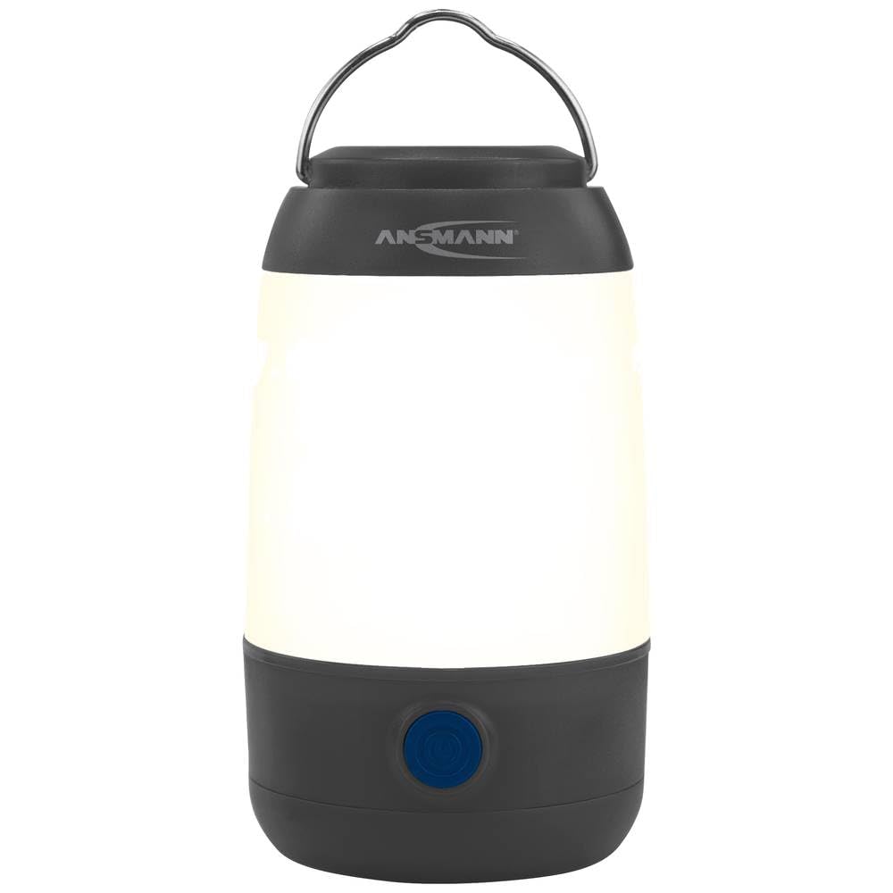 ANSMANN Mini LED lanterna da campeggio dimmerabile 3 modalità di luce incl. 3 batterie AAA con supporto e gancio piccolo e compatto alimentato a batteria luce di emergenza accessori campeggio