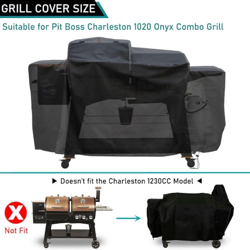 Image of ZJYWSCH Grill Cover for Pit Boss Charleston 1020 DX Pellet Grill Gas Griddle Combo PB1020DX PB1020NX Heavy Duty PitBoss Charleston Onyx 1020 Competition Combo Grill Cover
