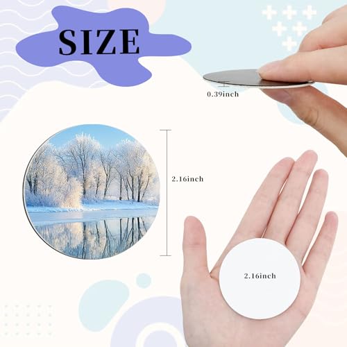 Sublimation Magnet Blanks,40Pcs 2.16''x2.16''Sublimation Round Magnets,Sublimation Blanks Personalized Decoration for Home Kitchen Refrigerator Microwave Oven Officer,Picture Magnets Best DIY Gifts - Image 3
