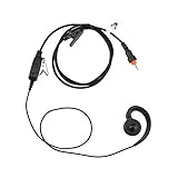 AIRSN CLP1010 Earpiece for Motorola CLP1040 Walkie Talkie 2 Way Radio with C Ring Single Wire Earpiece and Mic PTT