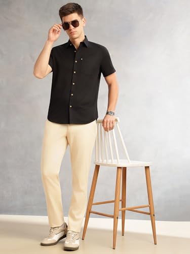 Image of Thomas Scott Men's | Straight Fit | Mid-Rise | Solid | 4 Pockets | Woven | Chinos Trouser