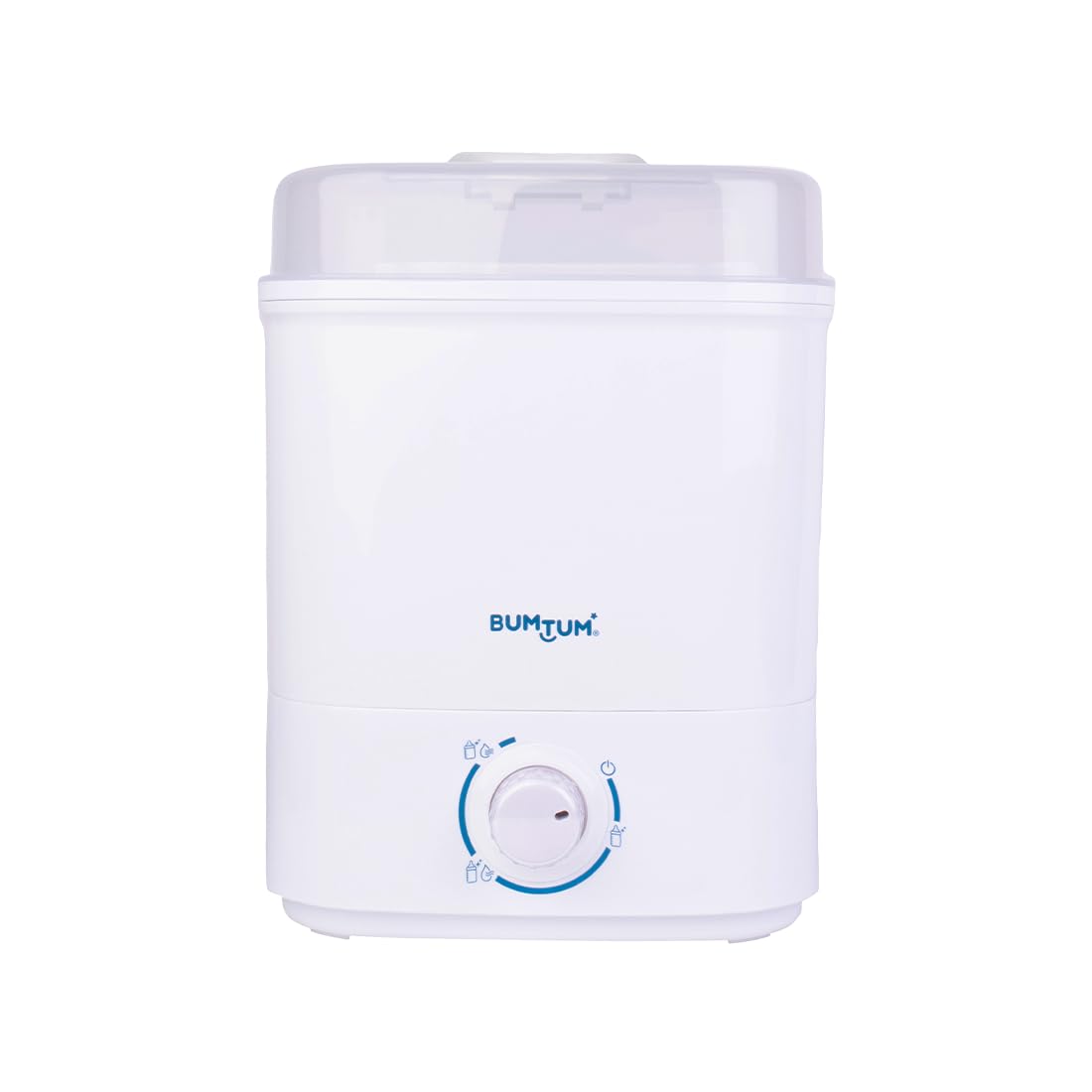 Bumtum Stainless Steel Plate Enhanced Steam Sterilizer with Dryer – Safely Sterilize and Dry All Baby Essentials Including Feeding Bottles, Breast Pump & More (White)