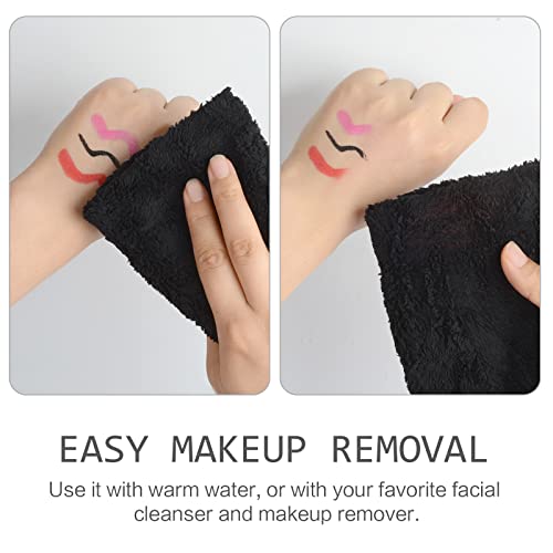 Sinland Microfiber Face Cloths Reusable Makeup Remover Cloth Ultra Soft Washcloths for Women and Baby 12Inch x 12Inch Black 6 Pack
