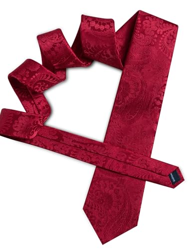 Image of YOHOWA Mens Ties Set Wedding Paisley Neckties with Handkerchief Cufflinks Formal Business