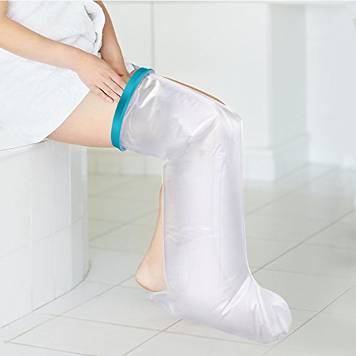 Doact Waterproof Adult Leg Cast Cover for Shower Bath, Cast Protector Keep Cast Bandage Dry, Watertight Cast Bag for Wound Foot Ankle Orthopedic Boot - Half Leg Size 28 Inches for cast covers for show