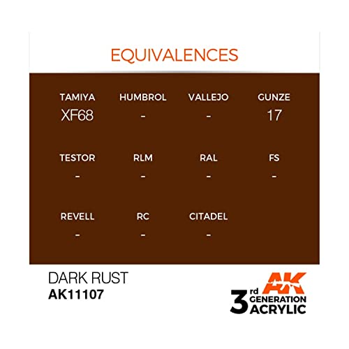 AK Interactive 3rd Gen Acrylic Dark Rust 17ml peinture rouille modélisme