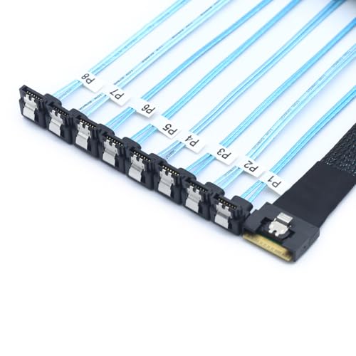 Cable PCI-E Slimline SAS SFF-8654 8i a 8X SATA 0.5m miniatura 5