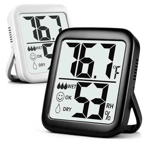 Antonki 2 Pack Digital Indoor Thermometer and Hygrometer