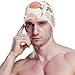 susiyo Cartoon Peach and Flowers Mens Swim Caps Polyester Swimming Hat for Adult and Youth
