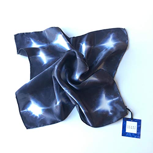 Silk Scarf Handkerchief Pocket Square for Women or Men in Black & White