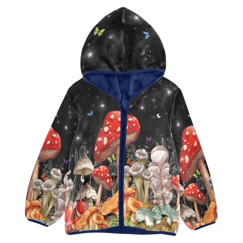 Image of Boys Fleece Jacket Hooded Autumn Winter Long Sleeve Thick Warm Outerwear;3-10 Years Kids Cute Fuzzy Jacket