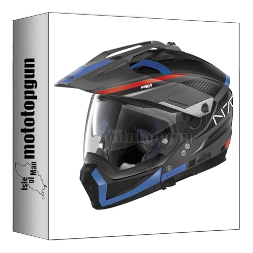 nolan motorbike helmet adventure n70-2 x 06 earthquake flat lava grey blue - red - black/flat lava grey size xxl mototopgun