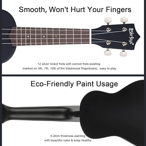 image for Everjoys Soprano Ukulele Beginner Pack-21 Inch w/Free Online Lesson Gi