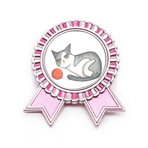 Broche chat aquarelle rose Miaoji en métal M | Sublimez vos vestes et tenues de tous les jours