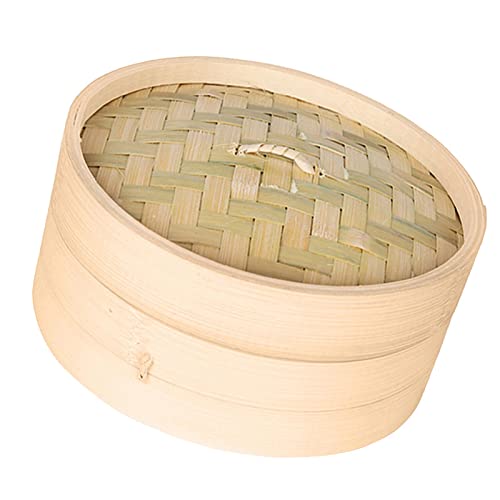 predolo Cesta de de Bambú para Cocina, Vaporizador de Bolas de de Comida Asiática, Marrón 21cm, tal como se describe