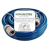MYPURECORE Blue 12mm 1/2" Cold Water Hose Pipe – Premium Food Grade Drinking Water Hose with Connectors – Flexible PVC Tubing for Caravan, Motorhome, Campervan, Boat & Garden – Non-Toxic & Safe (10m) - Image 1
