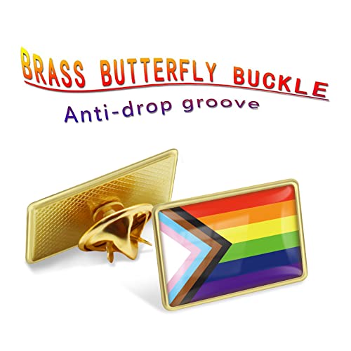 Image of 12 /24 /48 /100 /200 Pcs Inclusive Progress Pride Pin Rainbow Gay Flag LGBT Enamel Progressive Lapel Pins Bulk Decoration for Clothes and Bags Gifts