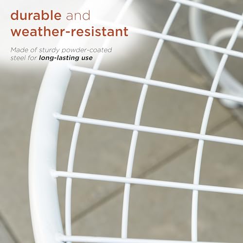 Alpine Corporation 62"L Indoor/Outdoor 2 Person Metal Butterfly Shaped Garden Bench, White