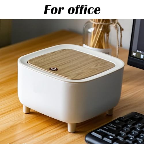 Image of GASTLY Modern Mini Dustbin for Desk with Push Button Lid, Compact Plastic Garbage Bin for Office, Home, Bathroom, Bedroom & Tabletop Use (Pack of 1)