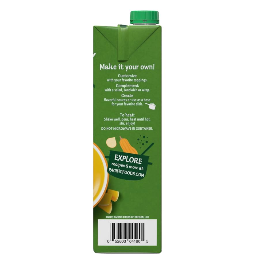 Image of Pacific Foods Light in Sodium Organic Butternut Squash Soup, 32 oz Carton (Pack of 12)