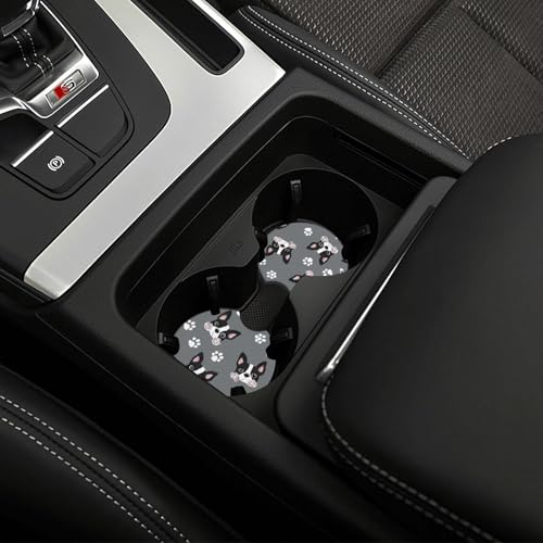 2 Piezas Portavasos para Carro con Diseño Boston Terrier miniatura 6