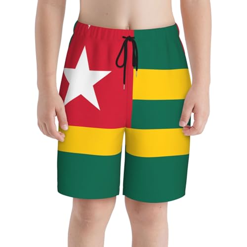 Flag of Togo Youth Beach Pants, Soft and Breathable, with Drawstring Waist, Suitable for Sports and Leisure.3